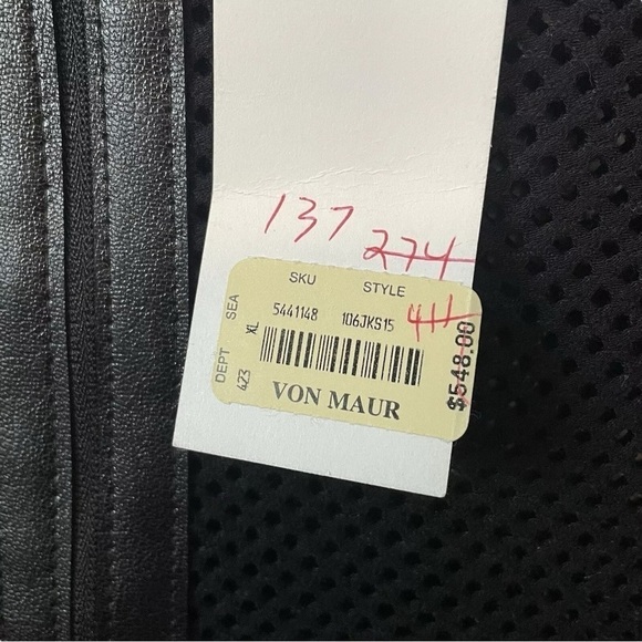 New Buchanan Kang $548 Lambskin Leather Trim Mesh Knit Cardigan Jacket Black XL - Picture 4 of 7